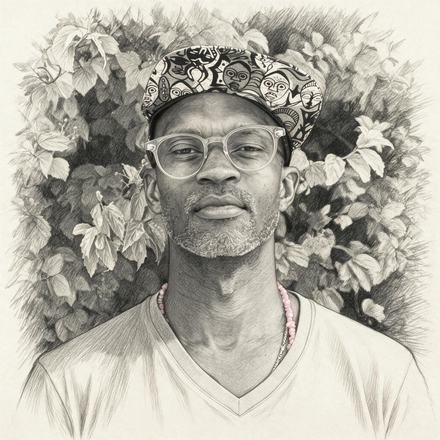 Illustration: portrait of Dahkil Hausif